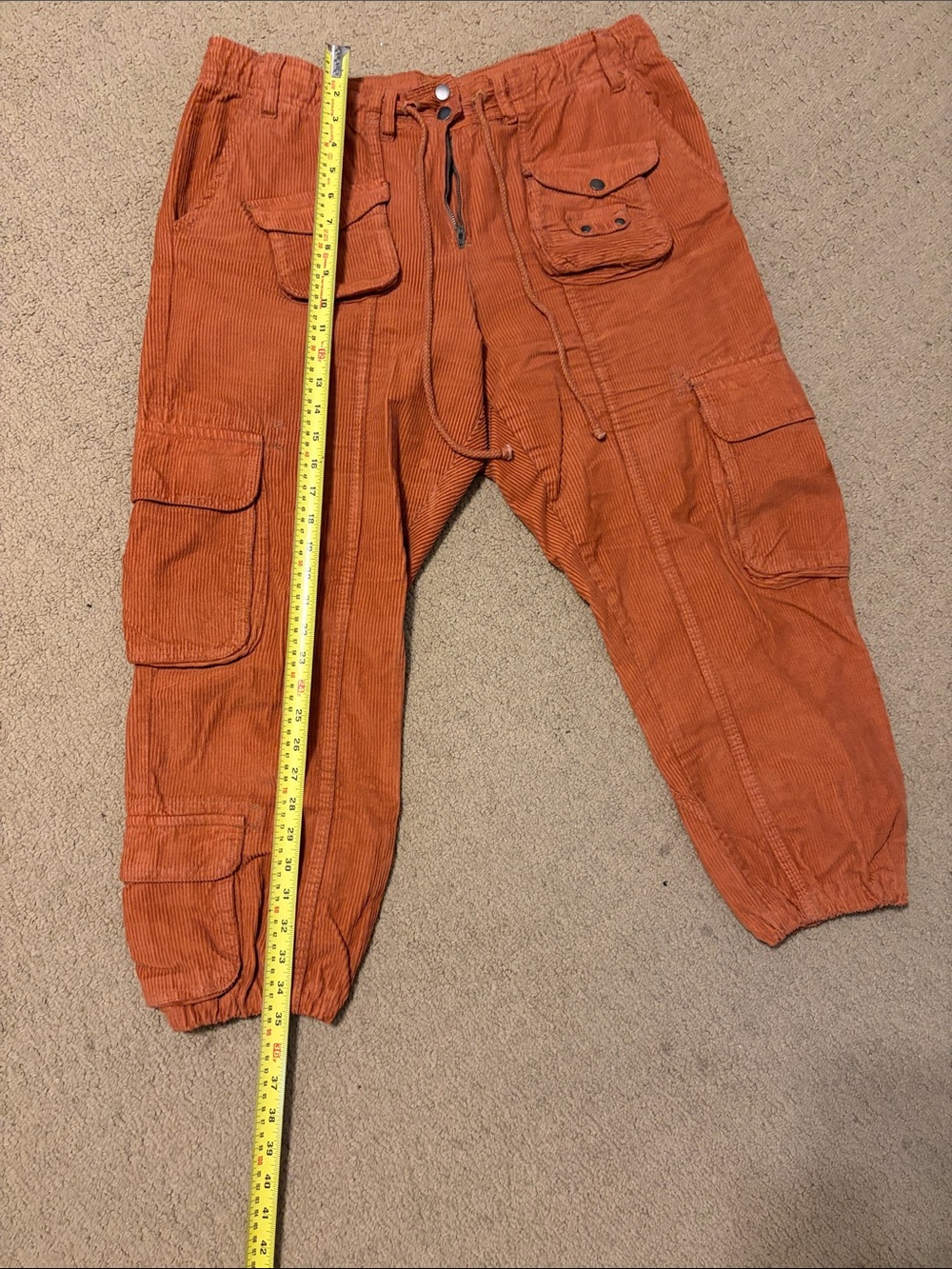Free People Tahiti Cargo Pants—Orange Corded - Picture 7 of 11